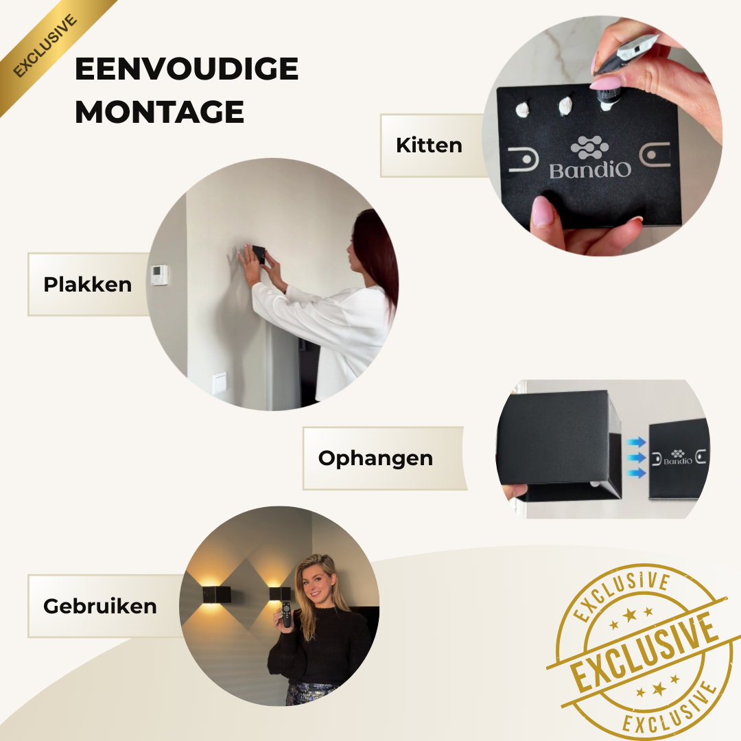 Wandlamp oplaadbaar met sensor en afstandsbediening zwart