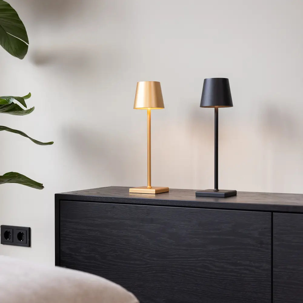 Tafellamp oplaadbaar + dimfunctie zwart