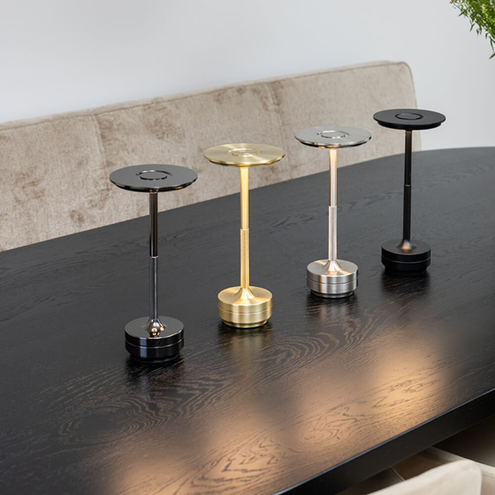 Tafellamp oplaadbaar + dimfunctie goud