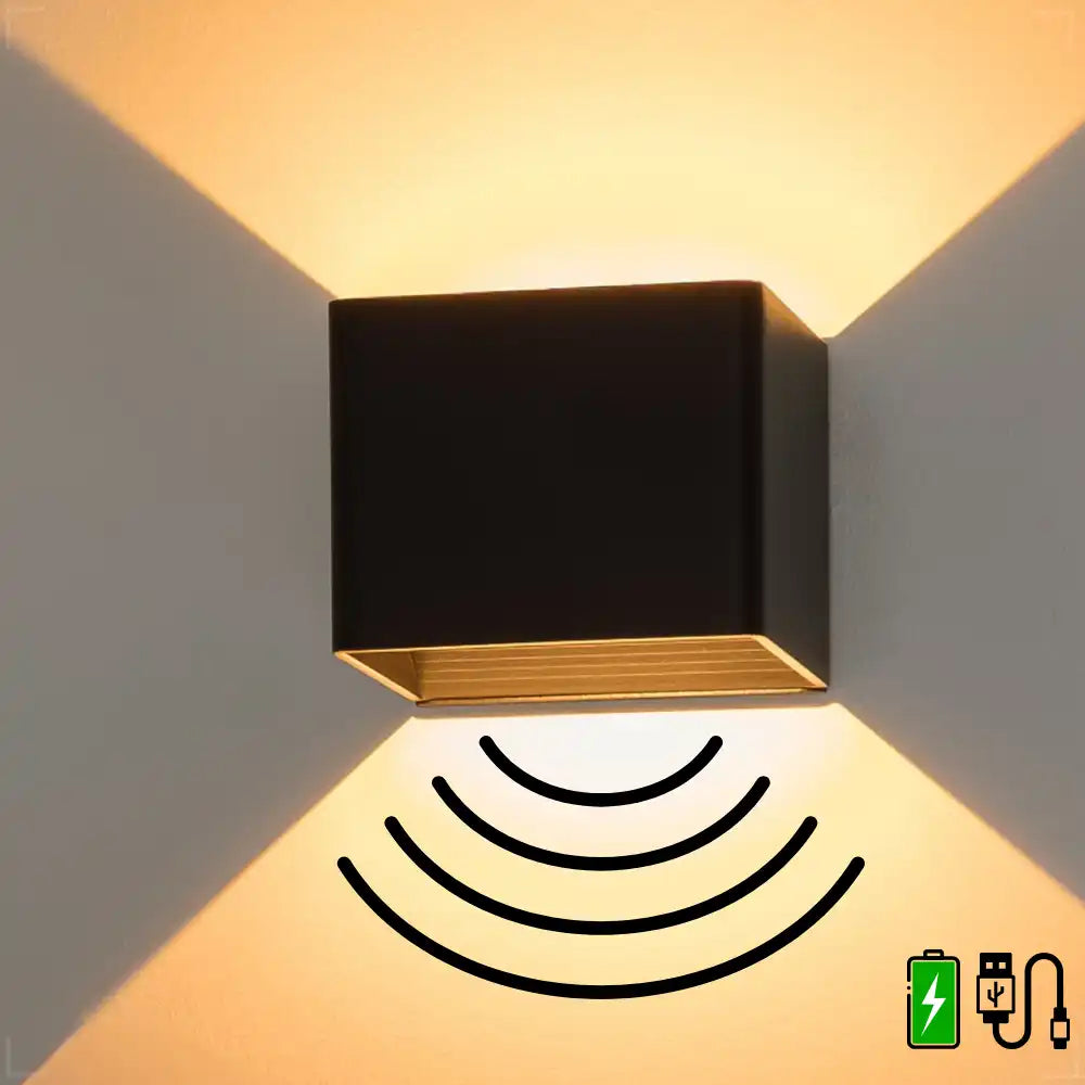 Wandlamp oplaadbaar met sensor zwart