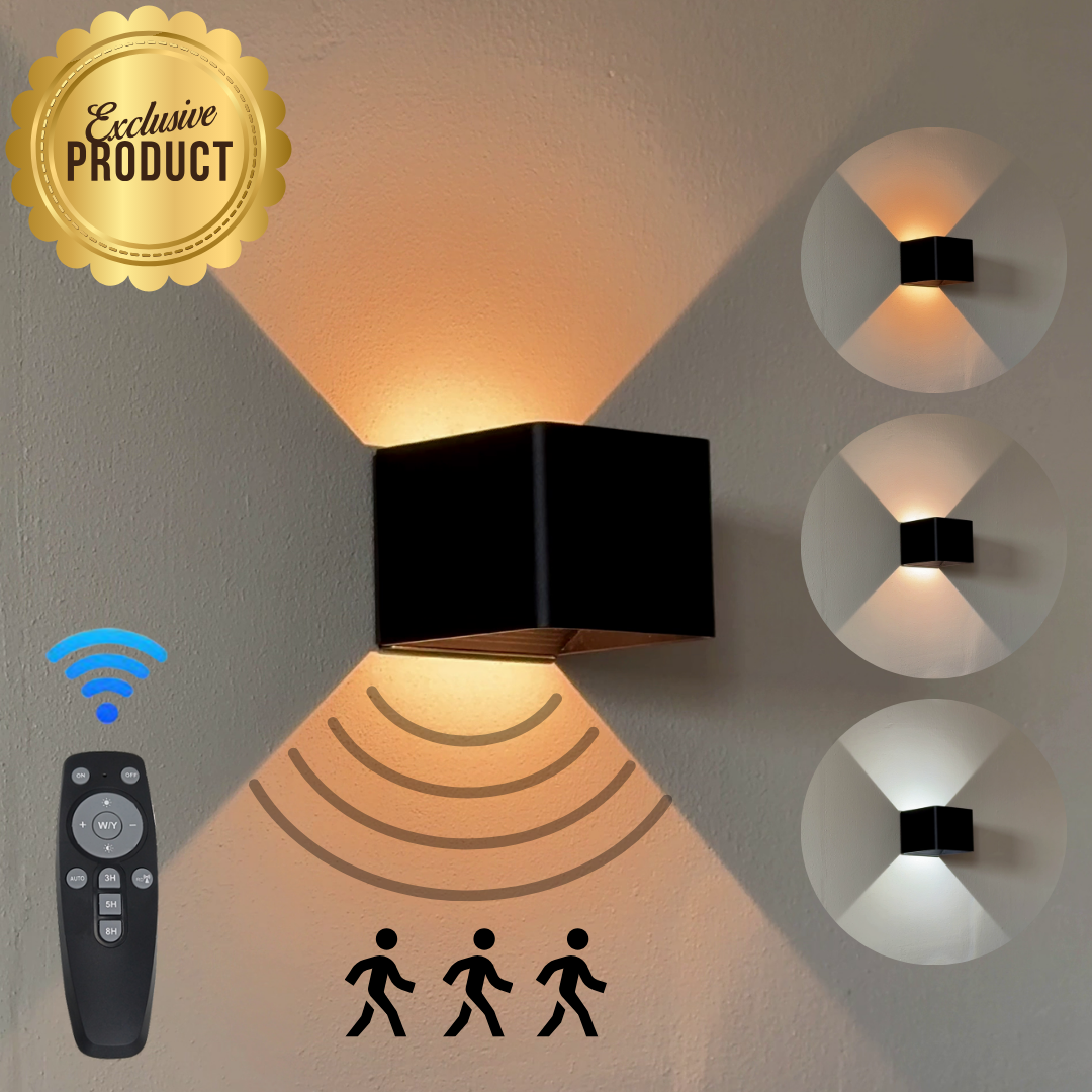 Wandlamp oplaadbaar met sensor en afstandsbediening zwart