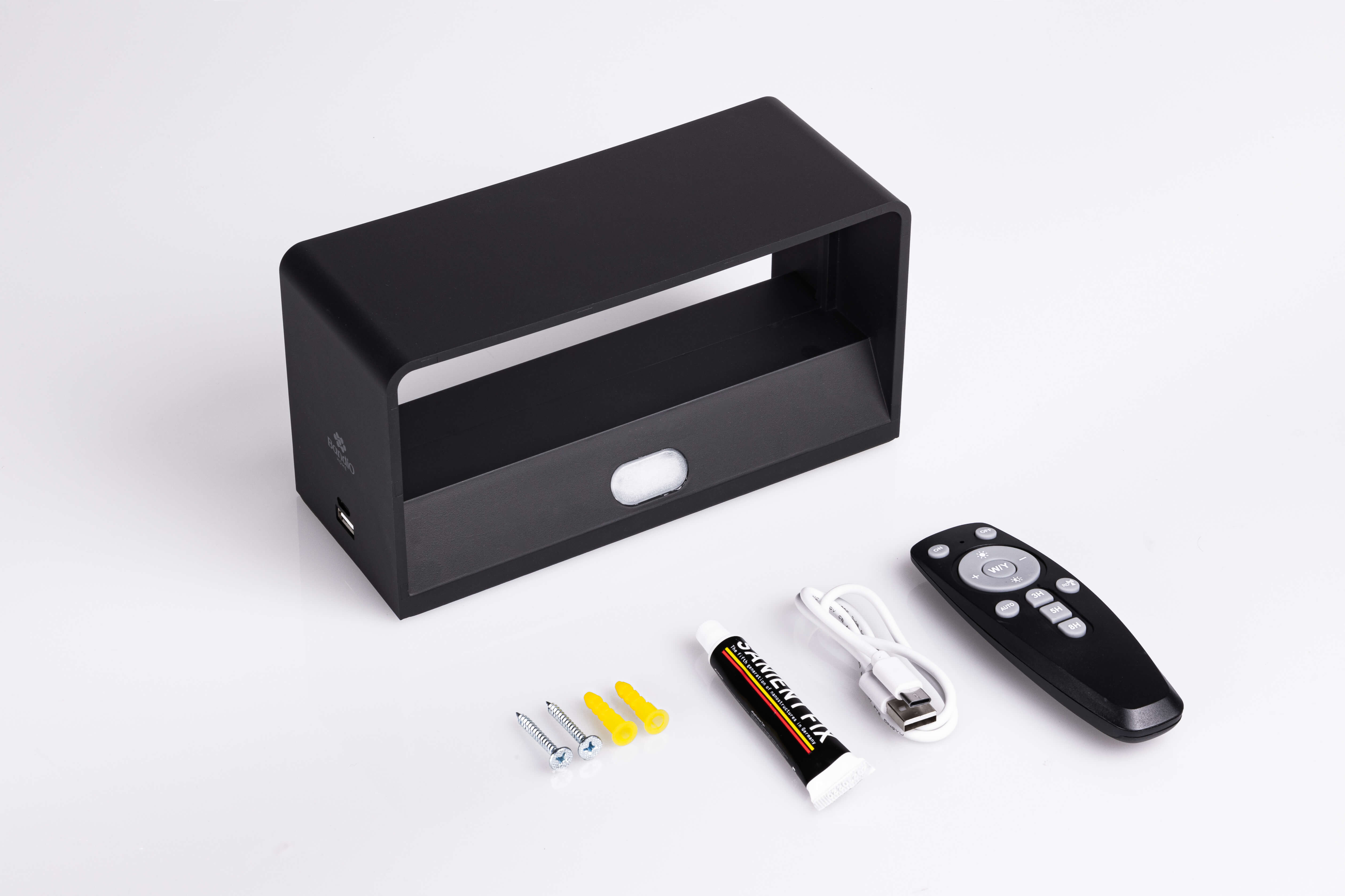 Wandlamp oplaadbaar met sensor en afstandsbediening zwart