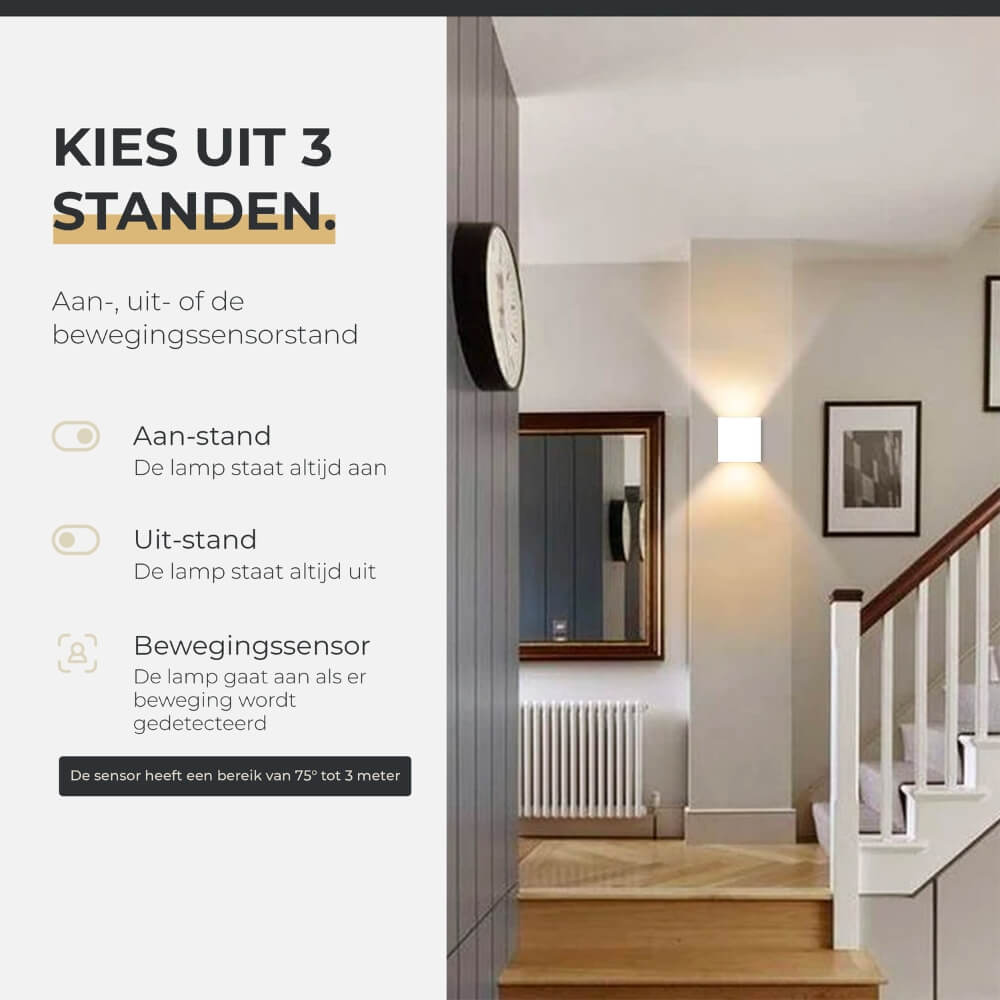 Wandlamp oplaadbaar met sensor wit