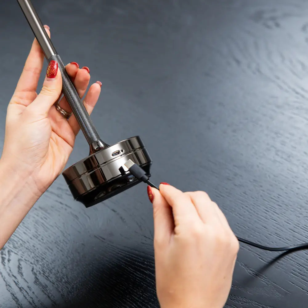 Tafellamp oplaadbaar + dimfunctie parel zwart