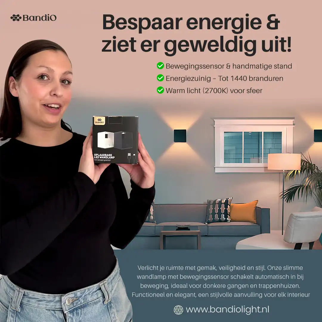 Wandlamp oplaadbaar met sensor zwart