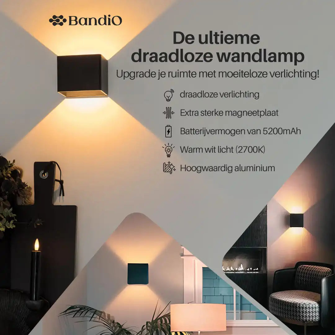 Wandlamp oplaadbaar met sensor zwart