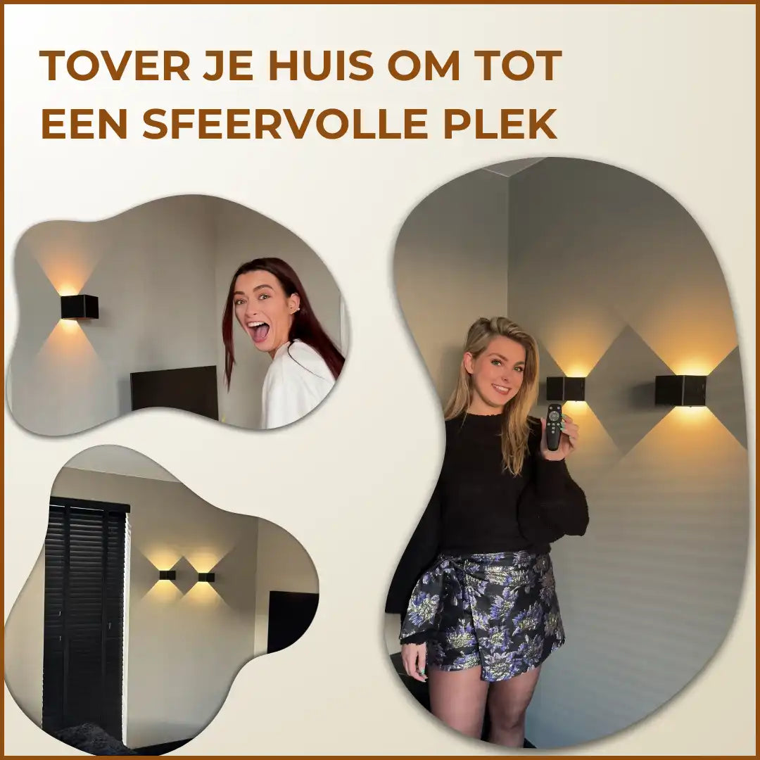 Wandlamp oplaadbaar met sensor en afstandsbediening zwart
