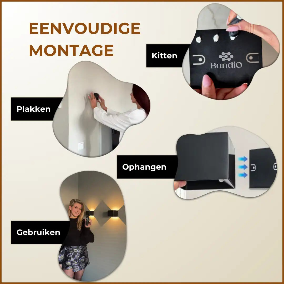 Wandlamp oplaadbaar met sensor en afstandsbediening zwart